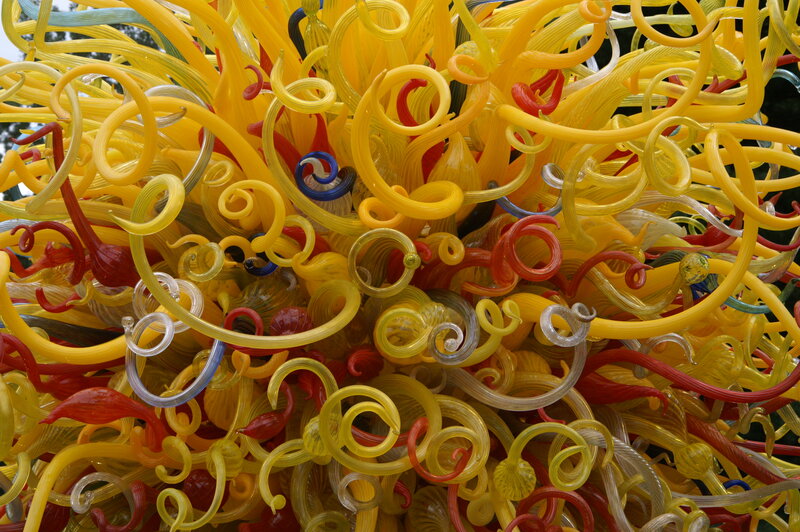 Colorful glass sculpture