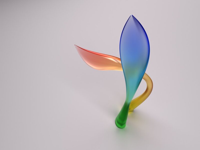 Colorful glass sculpture