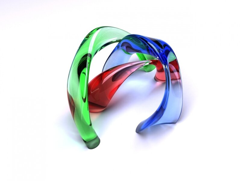 Colorful glass sculpture