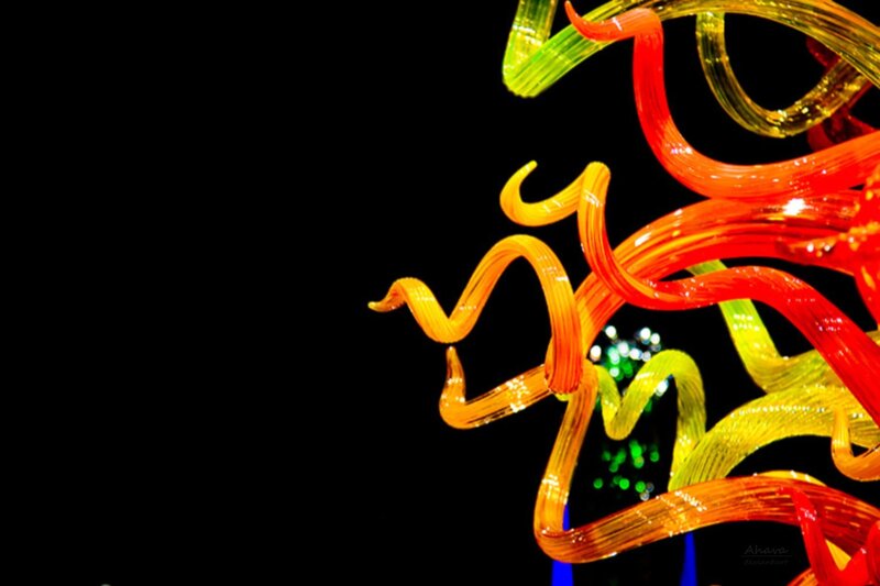 Colorful glass sculpture art