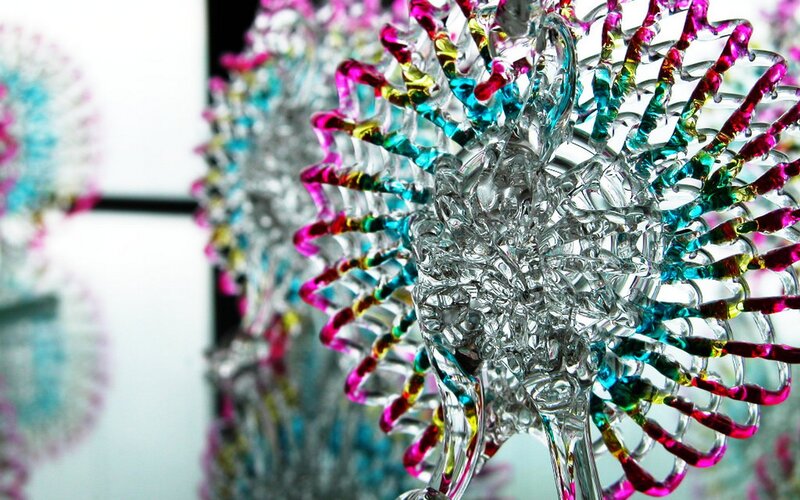 Colorful glass sculpture art