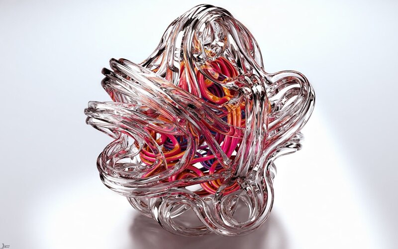 Colorful Glass Sculpture — Clear