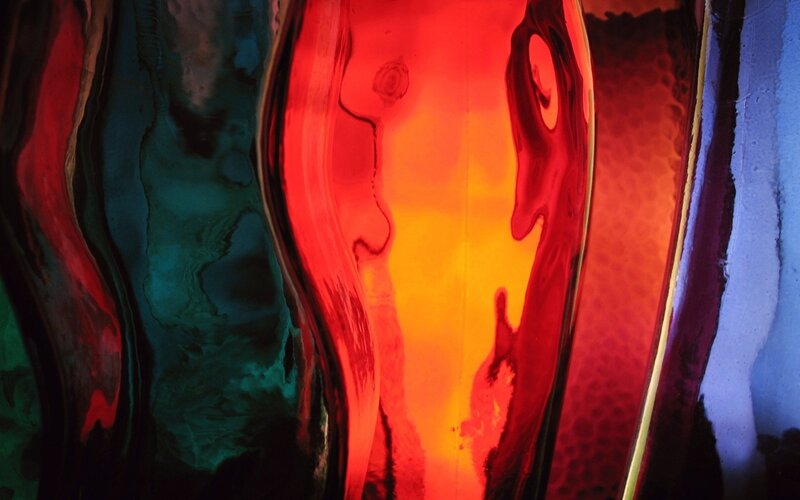 Colorful Glass Sculpture — Red
