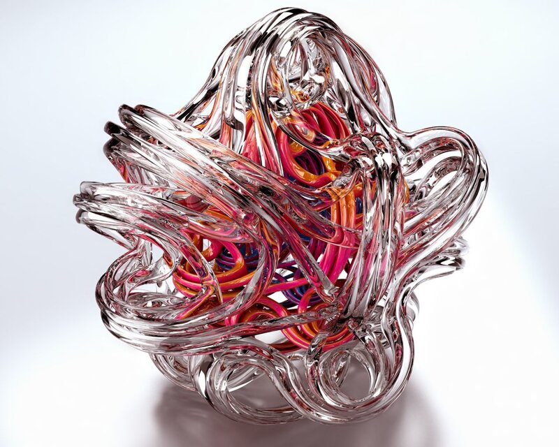 Colorful glass sculpture