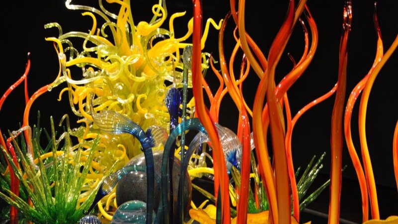 Colorful Glass Sculpture — Yellow, Vibrant
