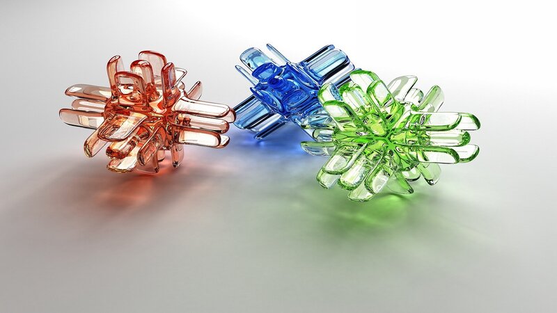 Colorful glass sculptures