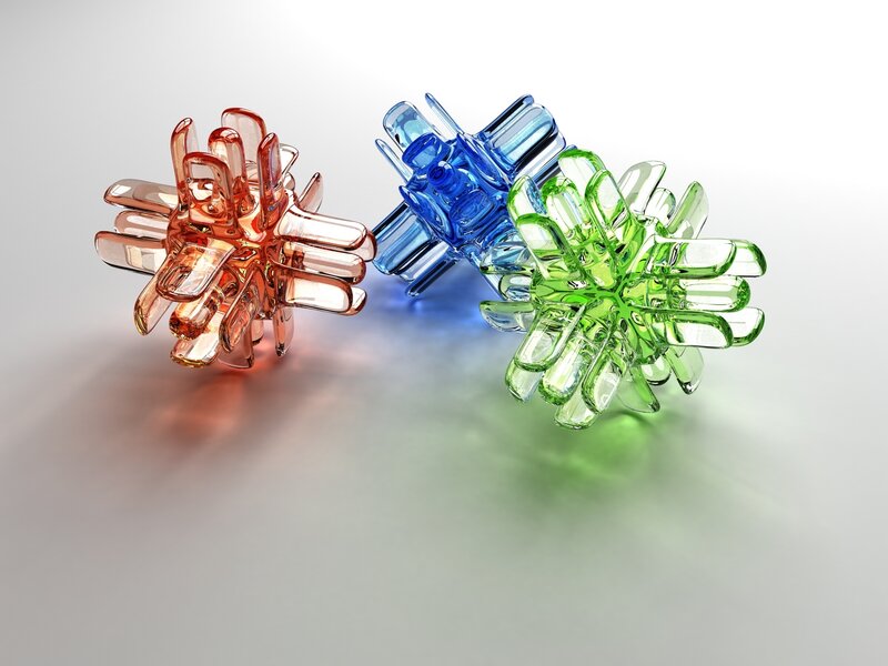 Colorful glass sculptures