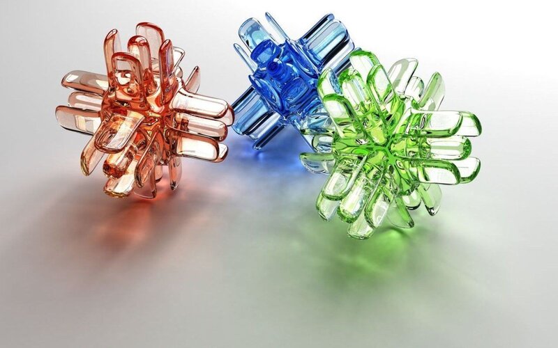Colorful glass sculptures