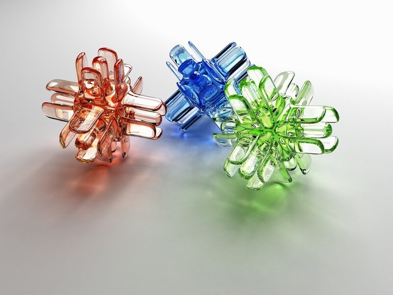 Colorful glass sculptures