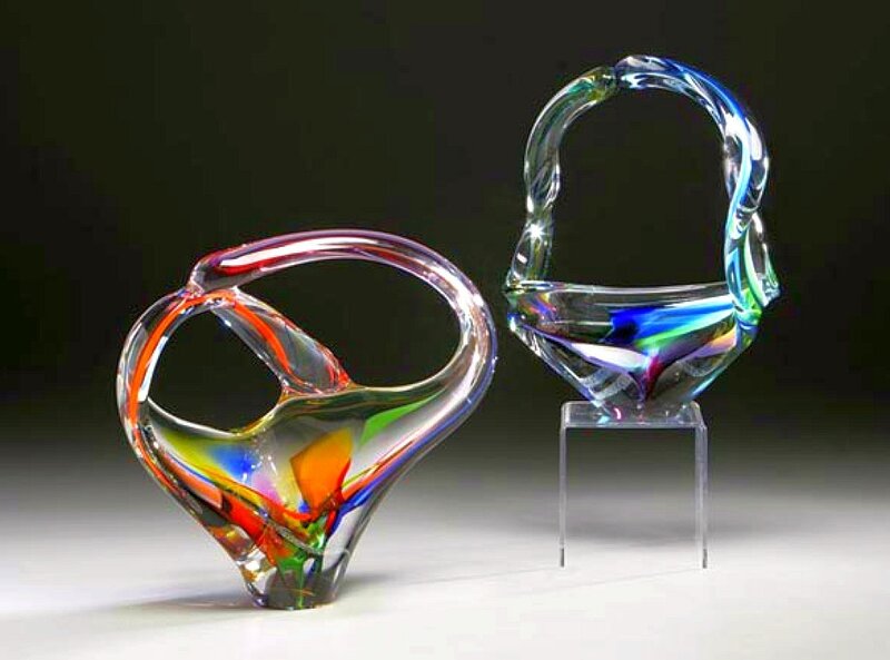 Colorful glass sculptures