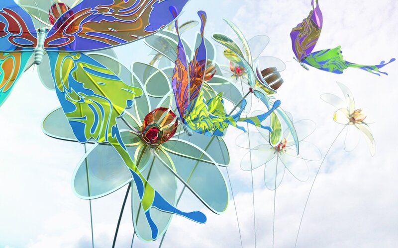 Colorful Glass Sculptures — Blue, Serene