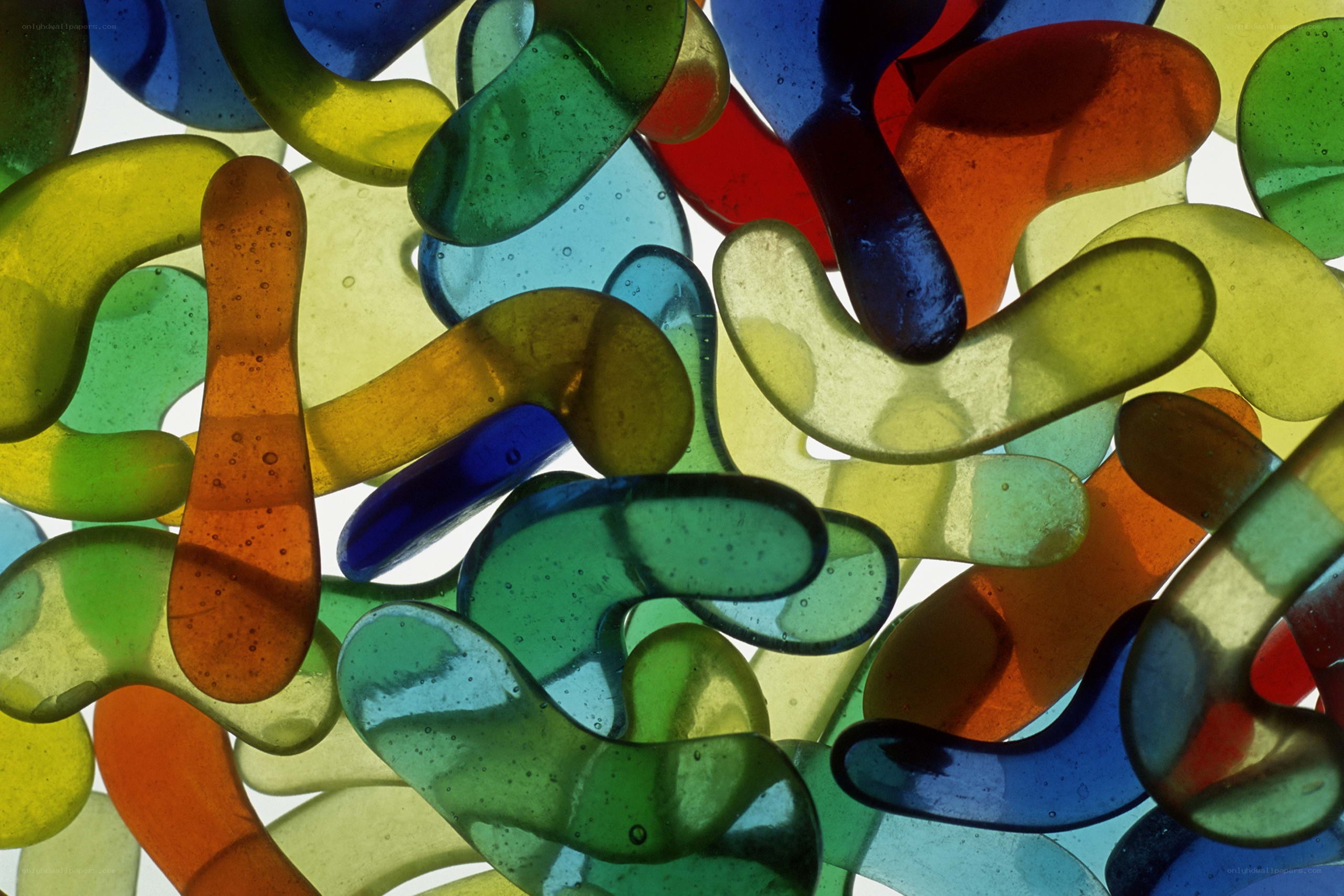 Colorful glass shapes