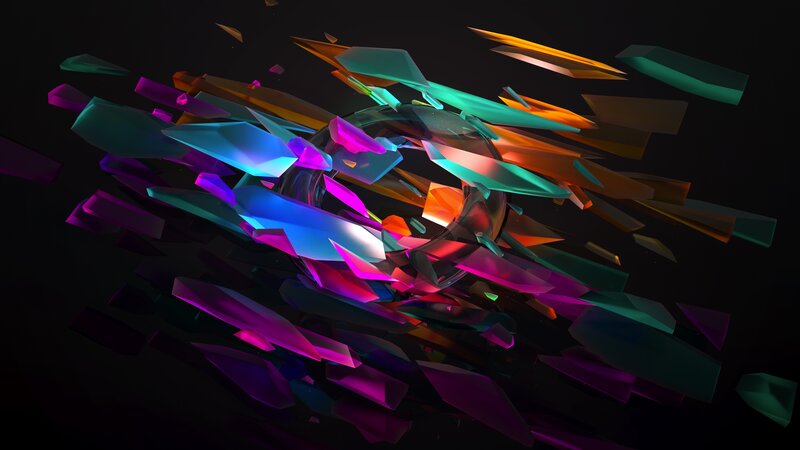 Colorful Glass Shards — Purple, Dynamic, 3d Render
