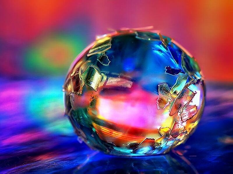 Colorful Glass Sphere — Blue
