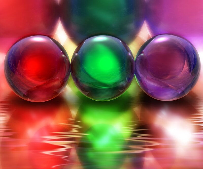 Colorful glass spheres