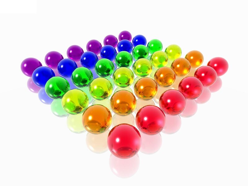 Colorful glass spheres