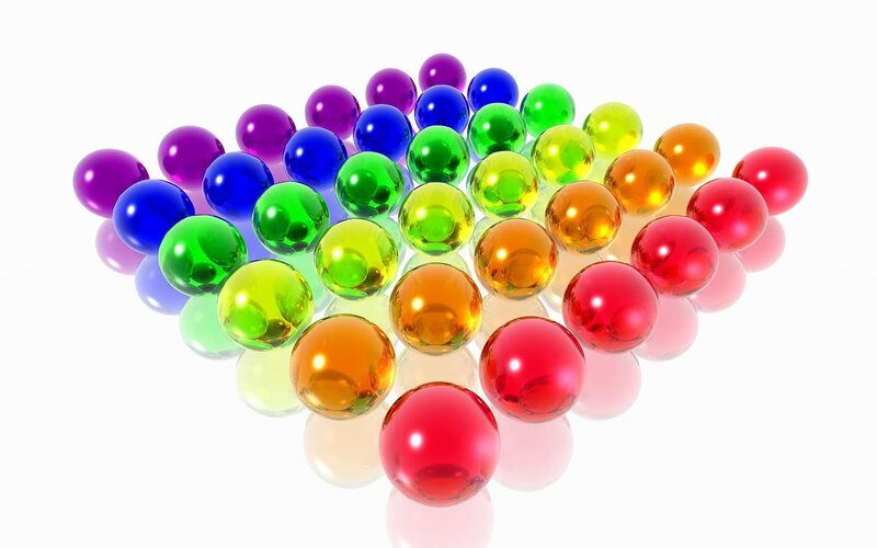 Colorful glass spheres