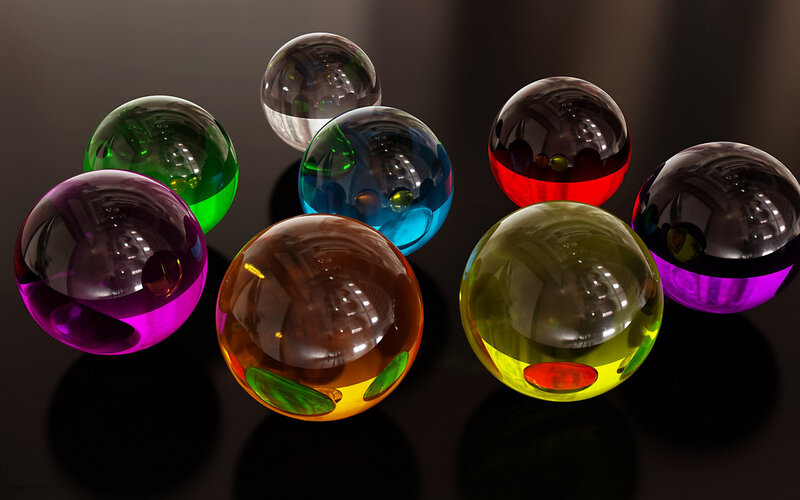 Colorful Glass Spheres — Black, Calm