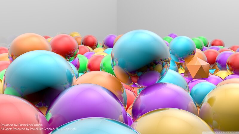 Colorful Glass Spheres — Blue, Calm