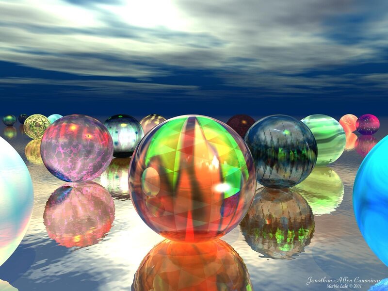 Colorful Glass Spheres — Blue, Serene