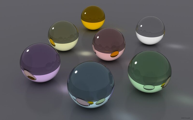 Colorful Glass Spheres — Gray
