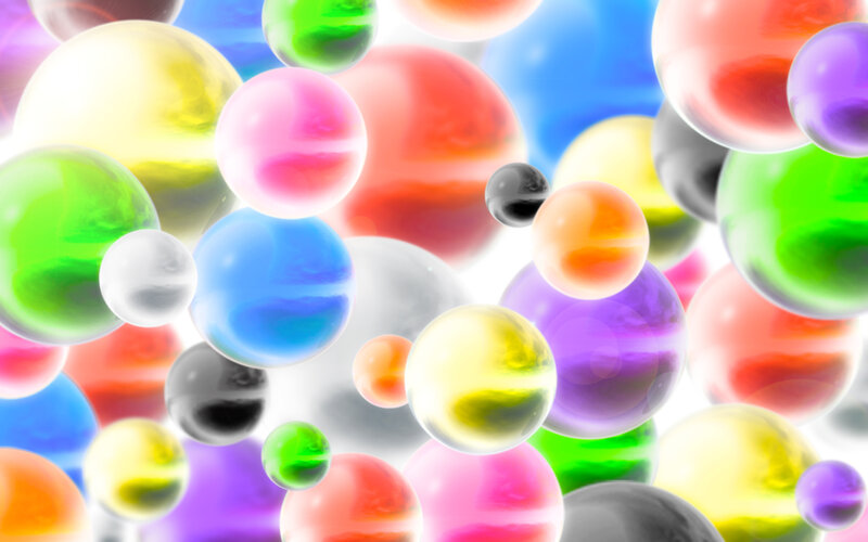 Colorful Glass Spheres — Green, Vibrant