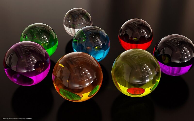 Colorful Glass Spheres — Purple, Abstract