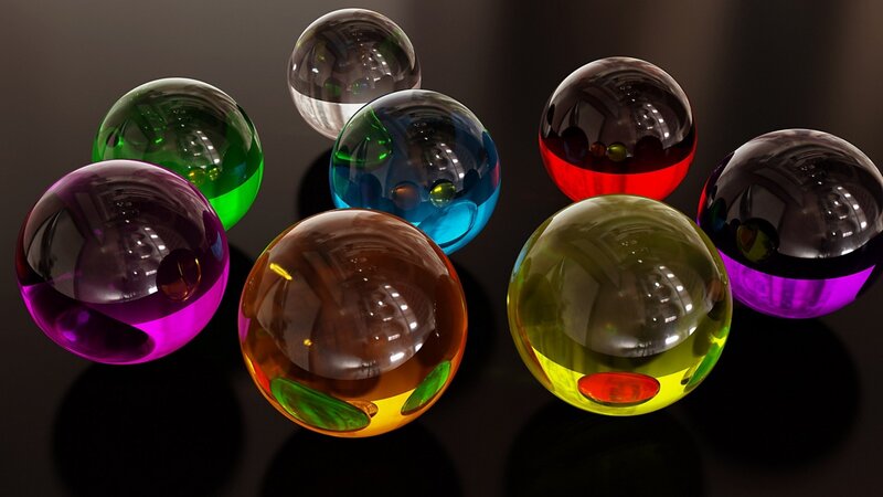 Colorful Glass Spheres — Purple, Calm, 3d Render