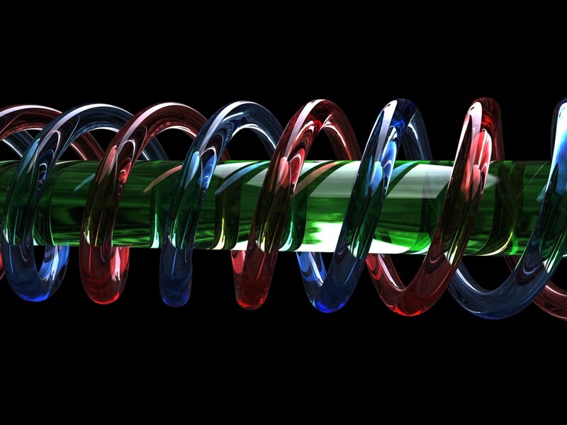 Colorful glass spiral coils