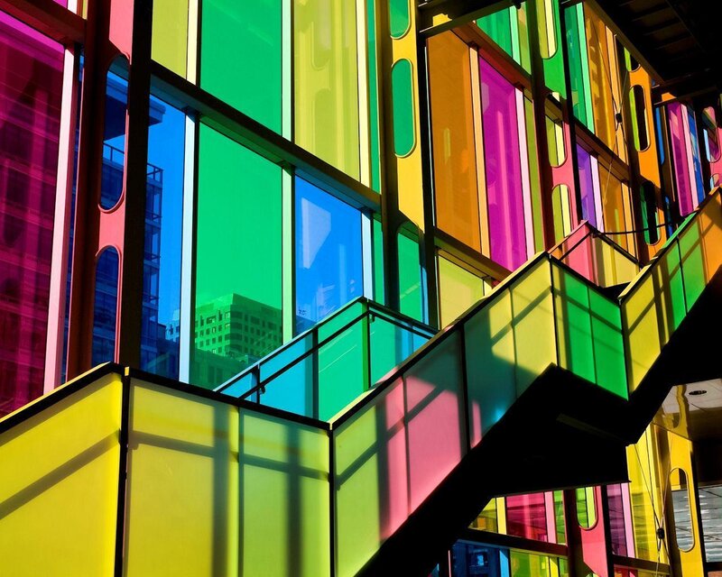 Colorful Glass Staircase
