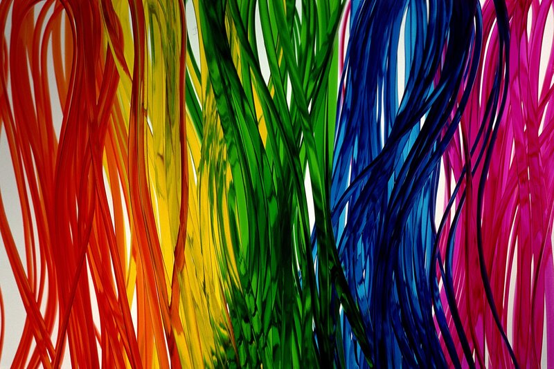 Colorful glass strands