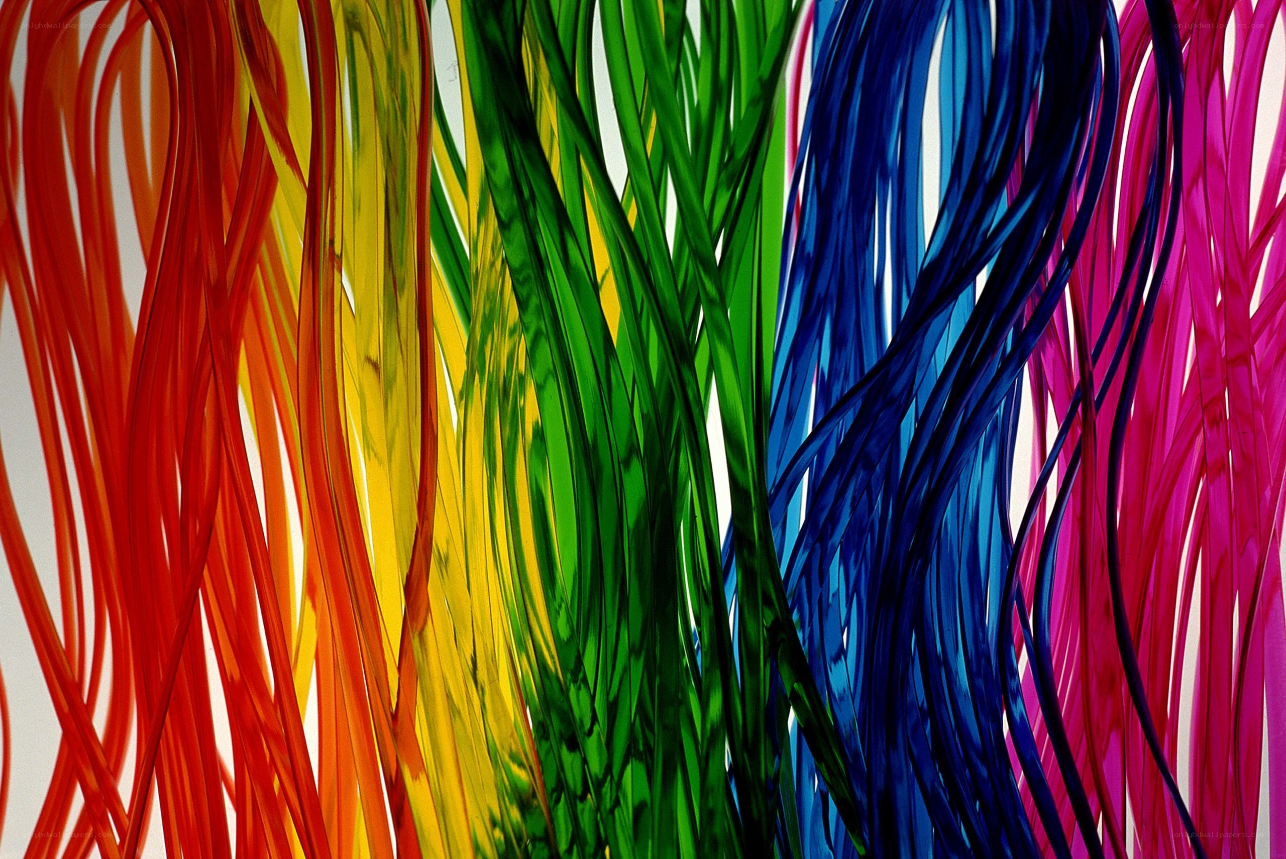 Colorful glass strands
