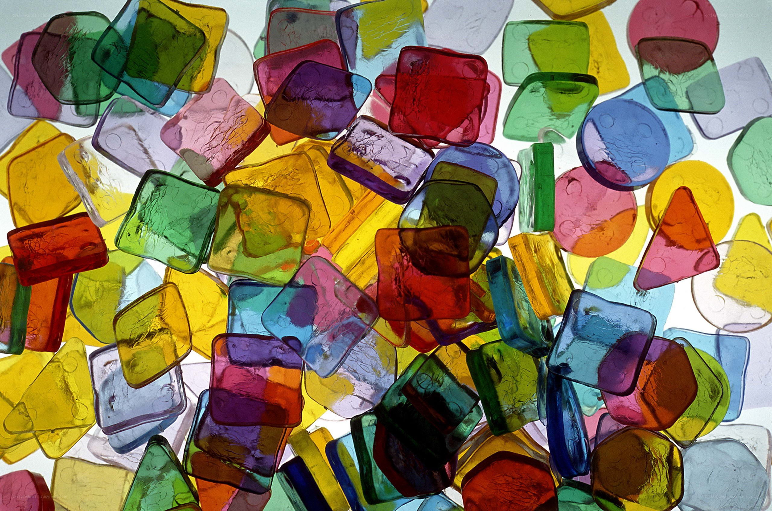 Colorful glass tiles