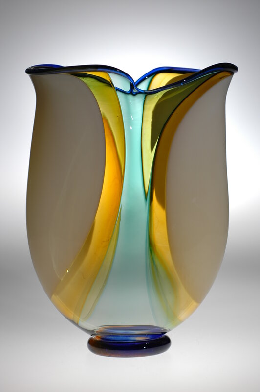 Colorful glass tulip vase
