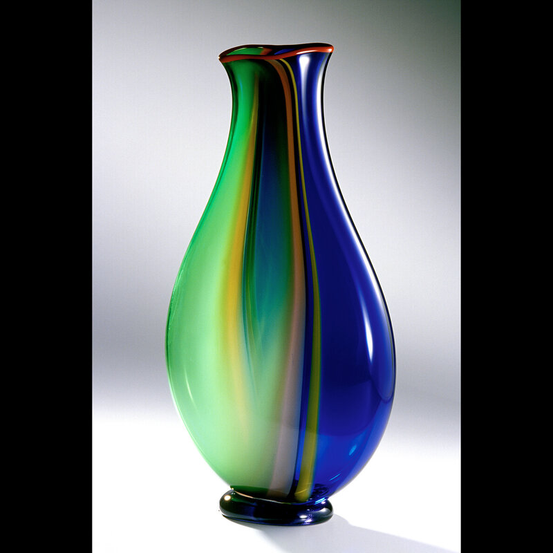 Colorful glass vase