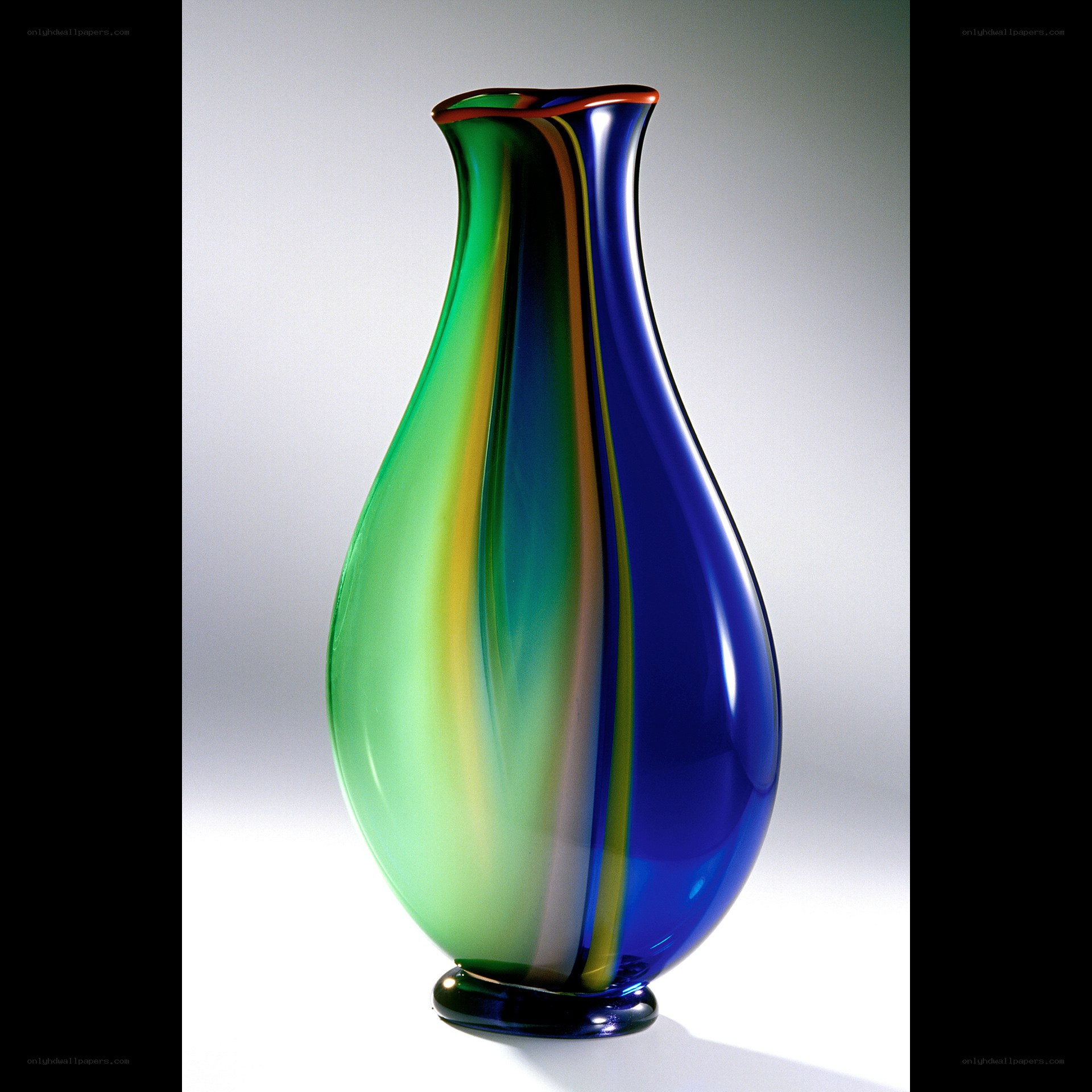 Colorful glass vase