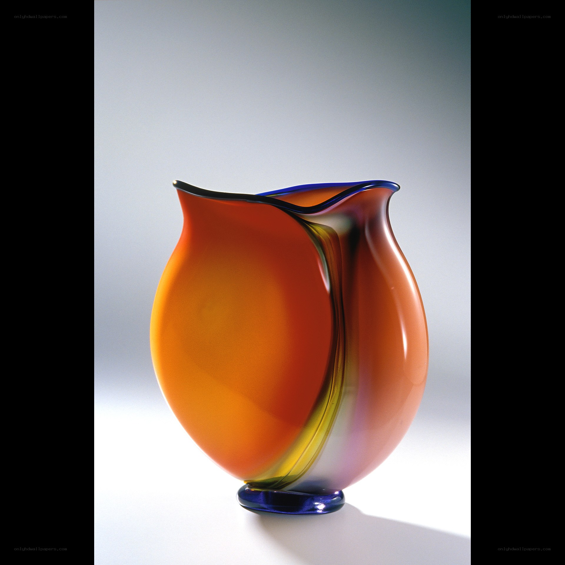 Colorful glass vase