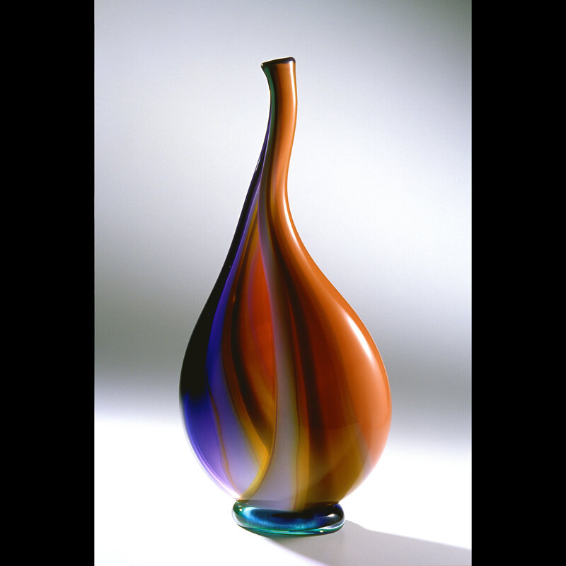 Colorful glass vase sculpture
