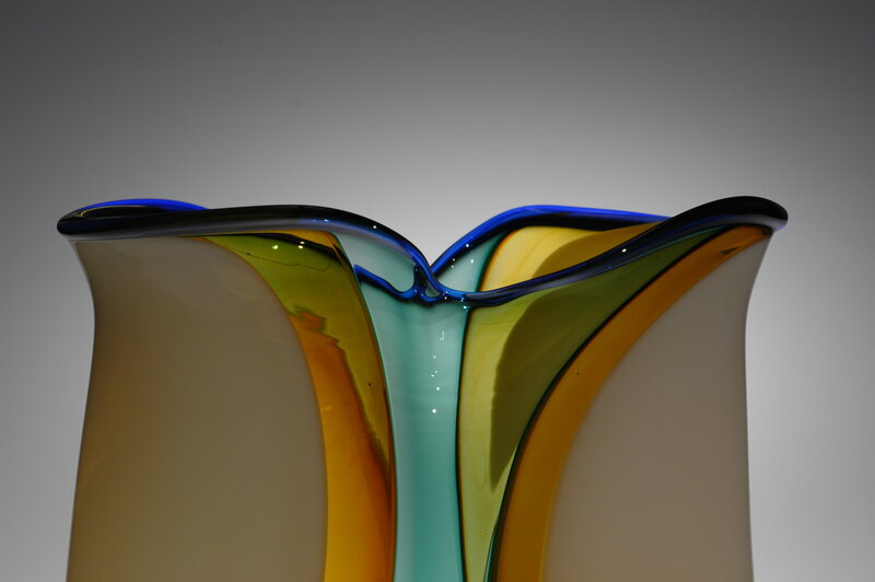 Colorful glass vase
