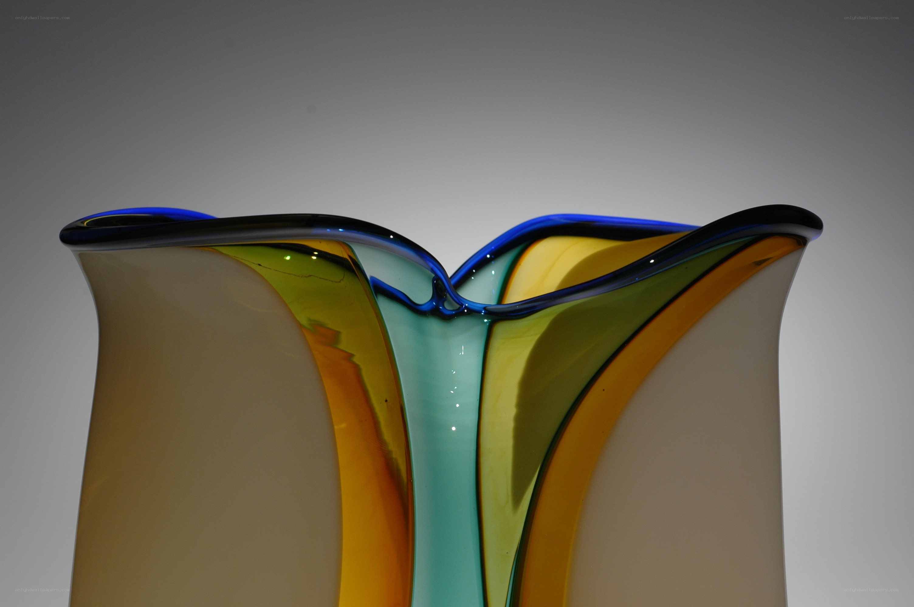 Colorful glass vase