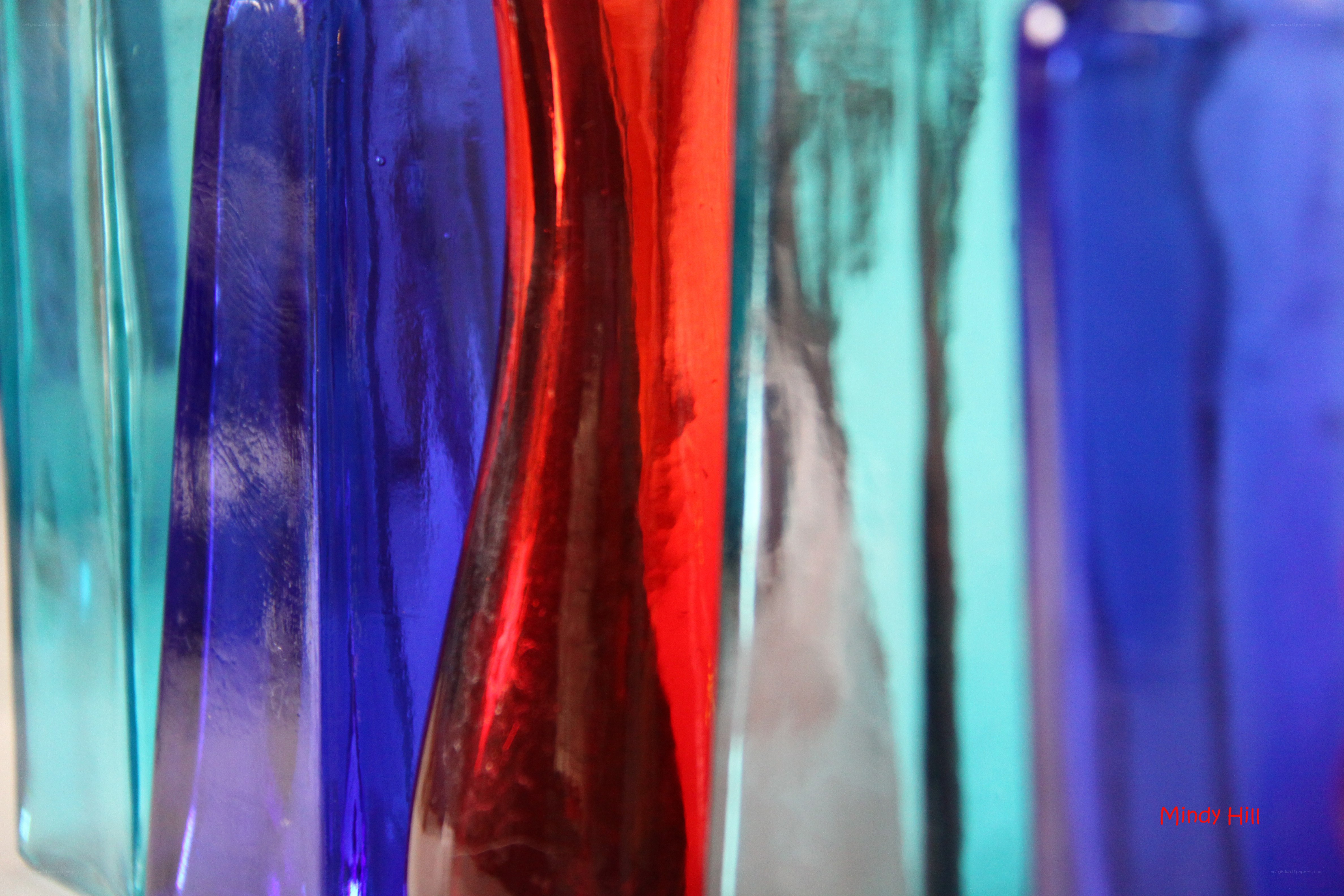 Colorful glass vases