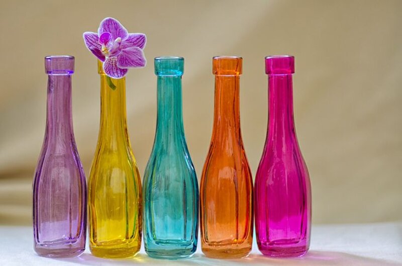Colorful Glass Vases — Purple