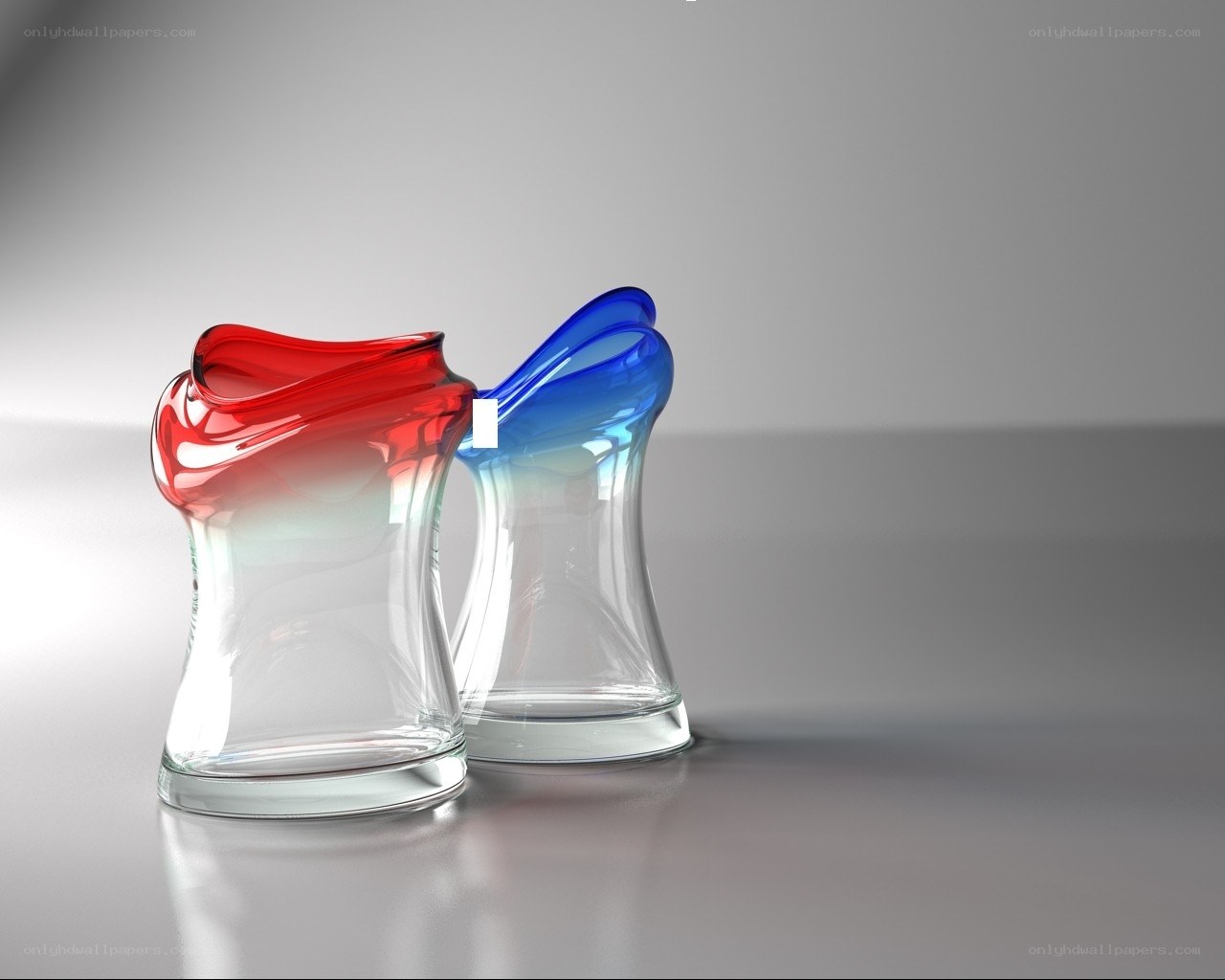 Colorful glass vases