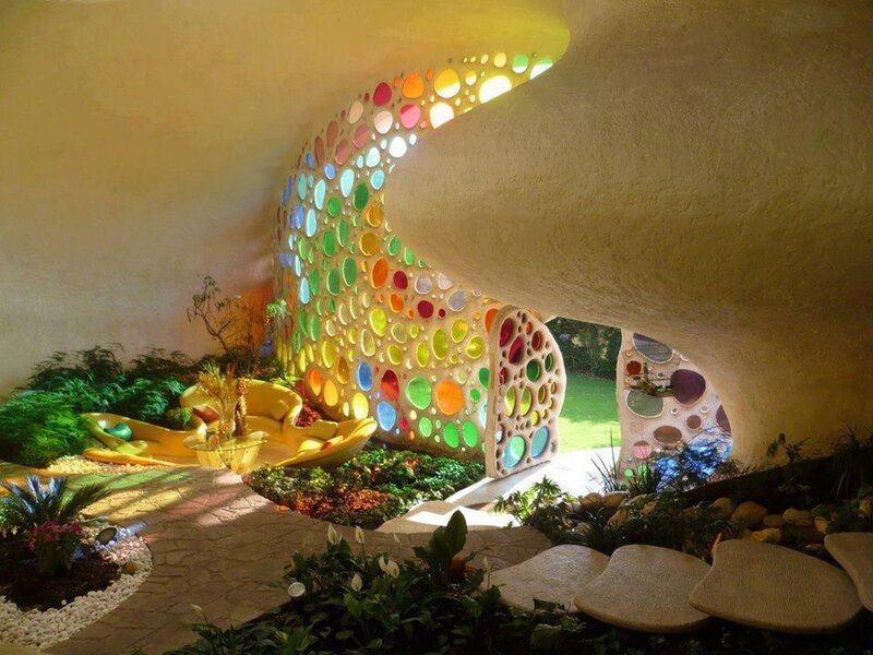 Colorful Glass Wall Interior
