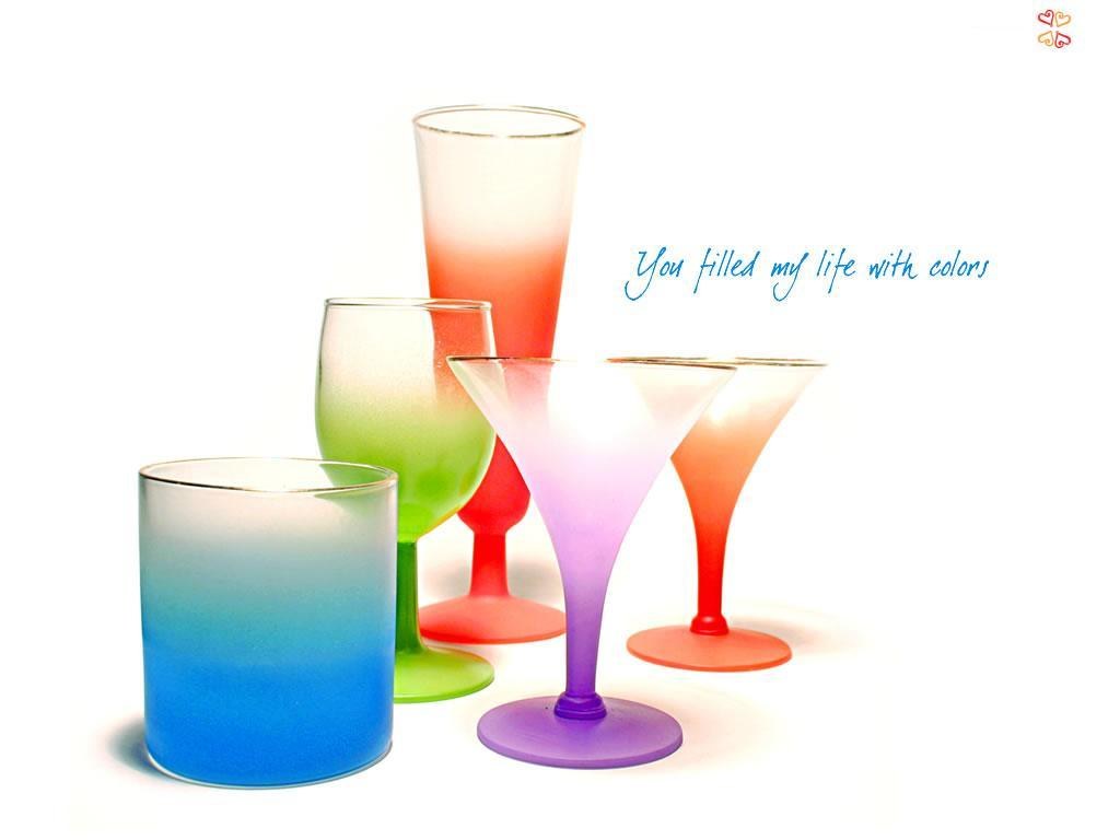 Colorful glassware collection