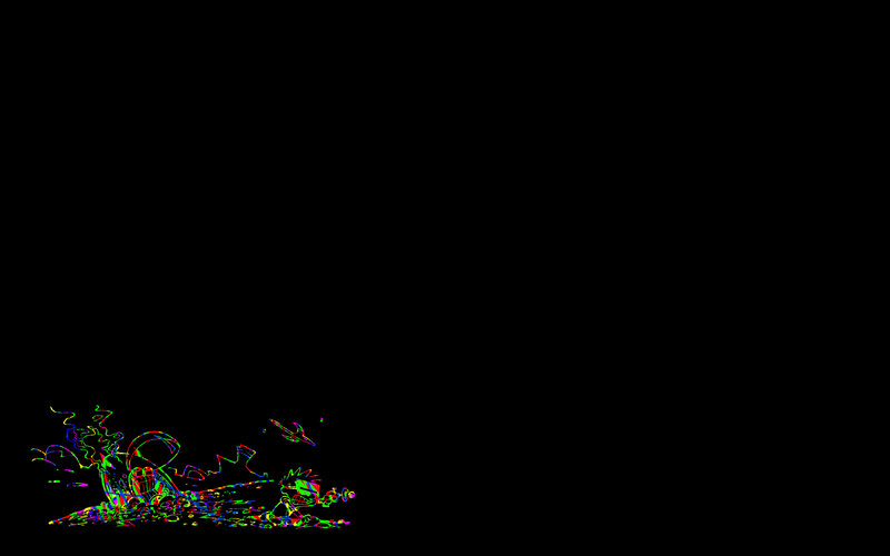 colorful glitch art on black