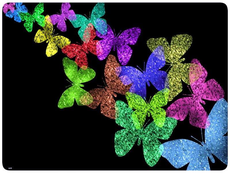 Colorful Glitter Butterflies