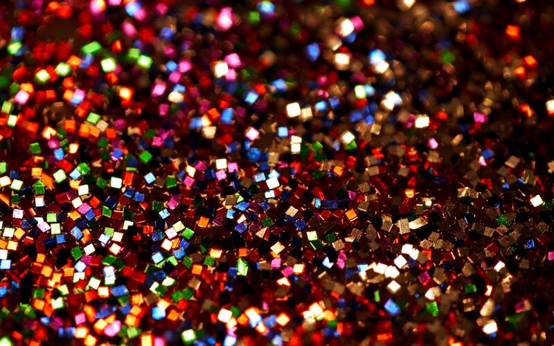Colorful Glitter Particles — Red