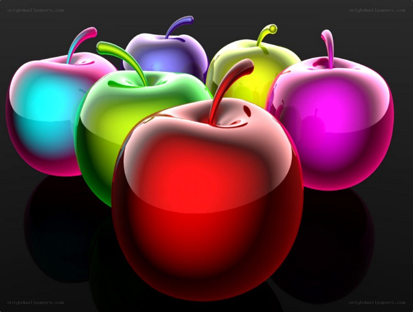 Colorful glossy apples