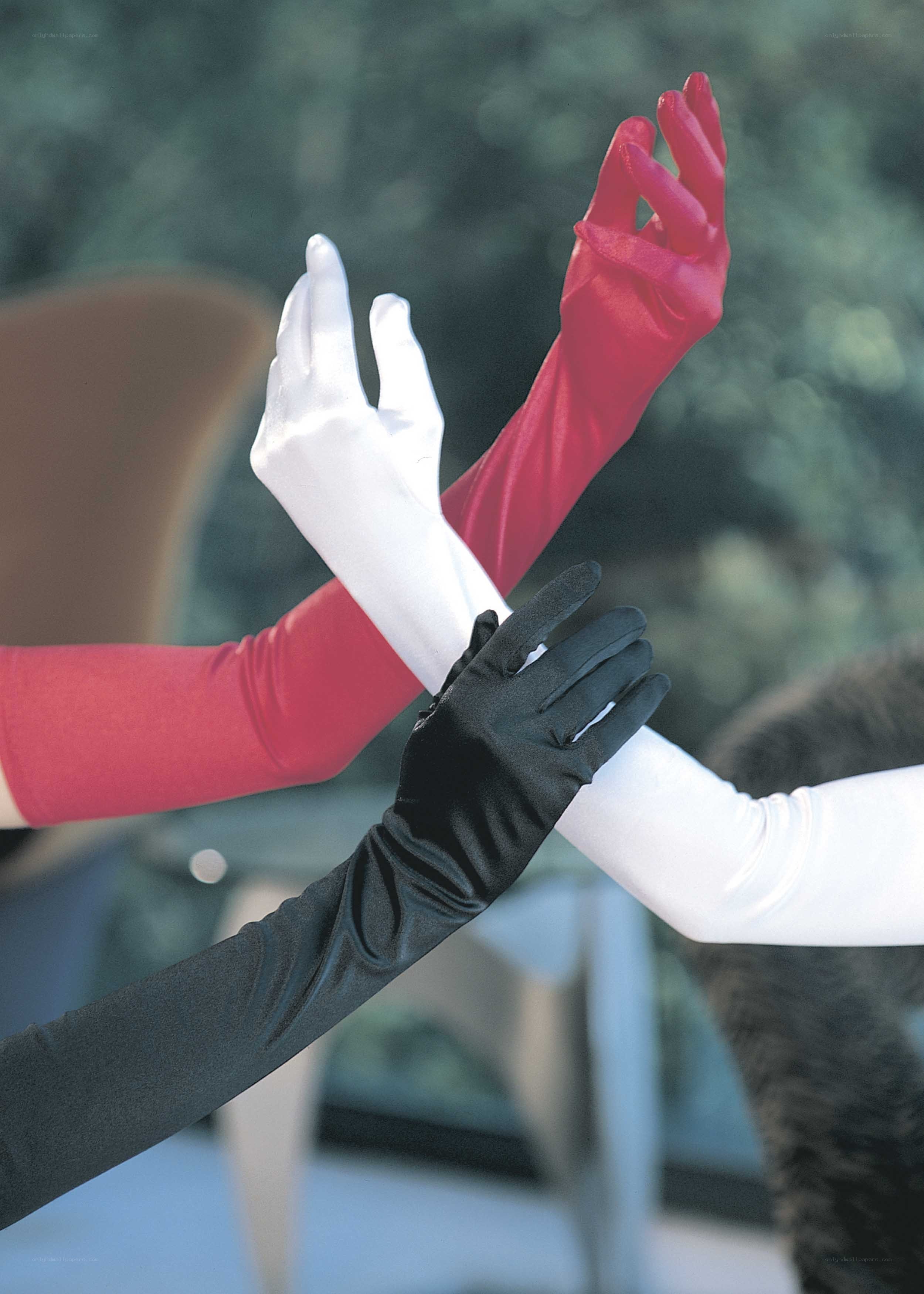 Colorful gloves in a group